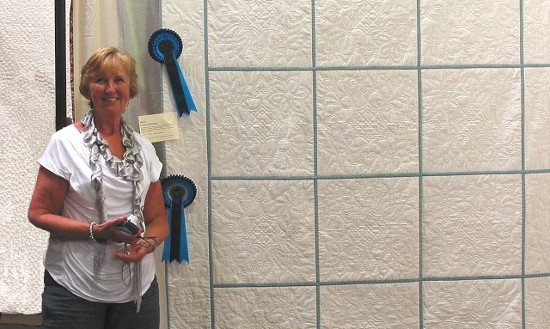 Dorothy Russell Quilt Workshops. Elaine Thomas. Winner Harrogate Wholecloth. My First Bed Quilt