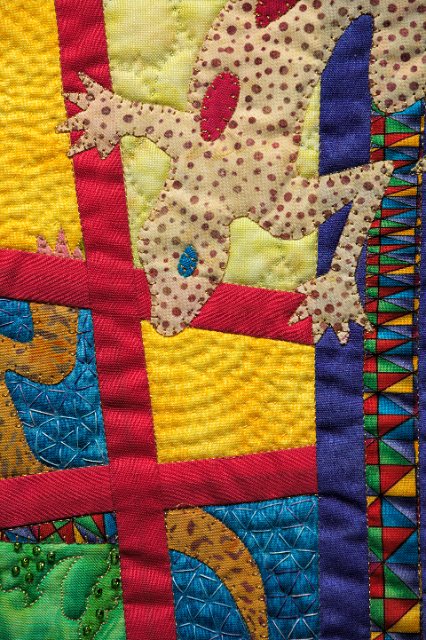 Dorothy Russell Quilt. Gecko 5. Detail