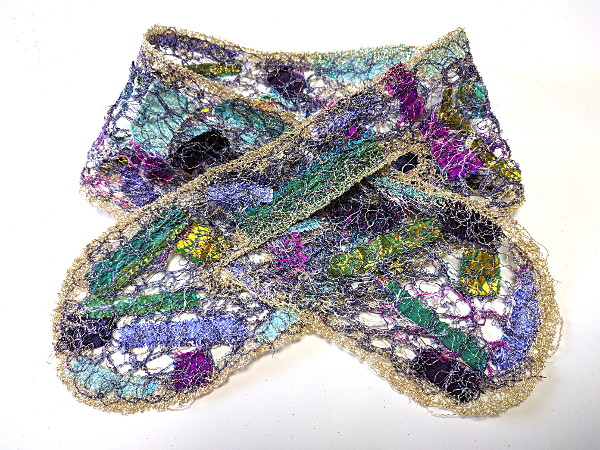 Workshop for a handmade textile Art Scarf by Dorothy Russell